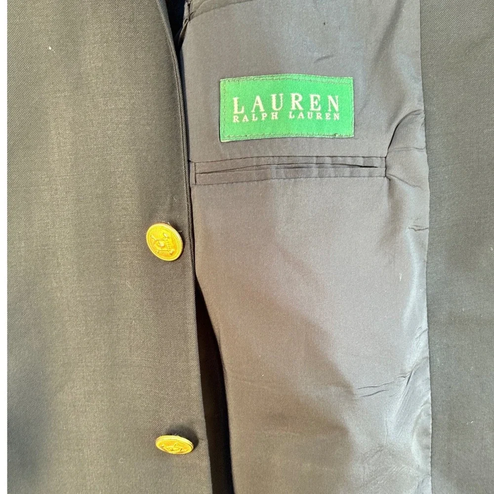 Lauren Ralph‎ Lauren Men's Black Blazer Sport Coat Gold Buttons Size 44L